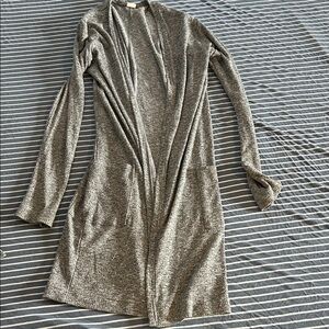 Cozy Open-Front Grey Knit Cardigan (duster length)